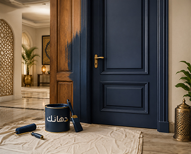 دهان أبواب خشب - تغيير لون الأبواب